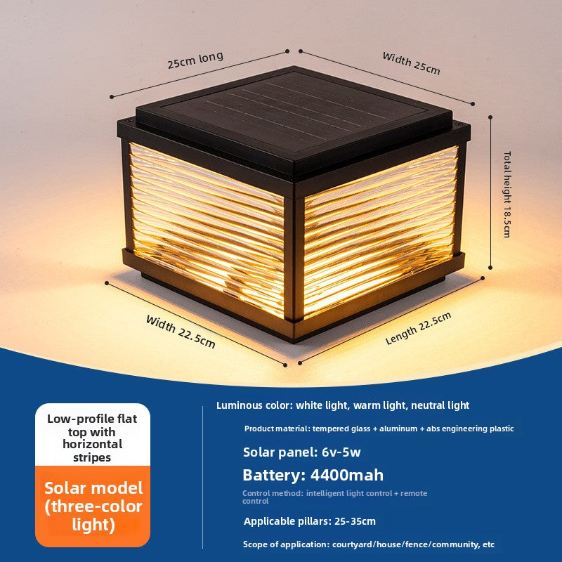 Solar Powered Outdoor Pillar Light