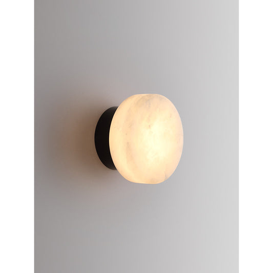 Round Marble Wall Lamp with Adjustable Lighting